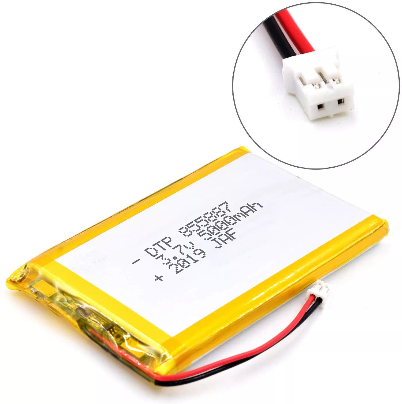 DTP 855887 large capacity 5000mah 3.7v lithium ion polymer battery rechargeable li ion battery for power bank