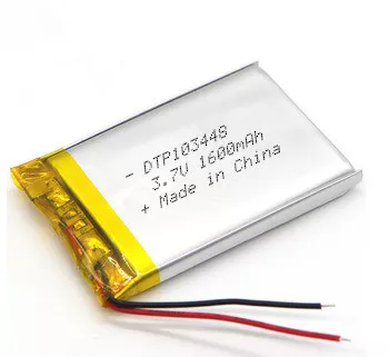 DTP 103448 1600mAh rechargeable lithium polymer battery 3.7v lipo battery for GPS