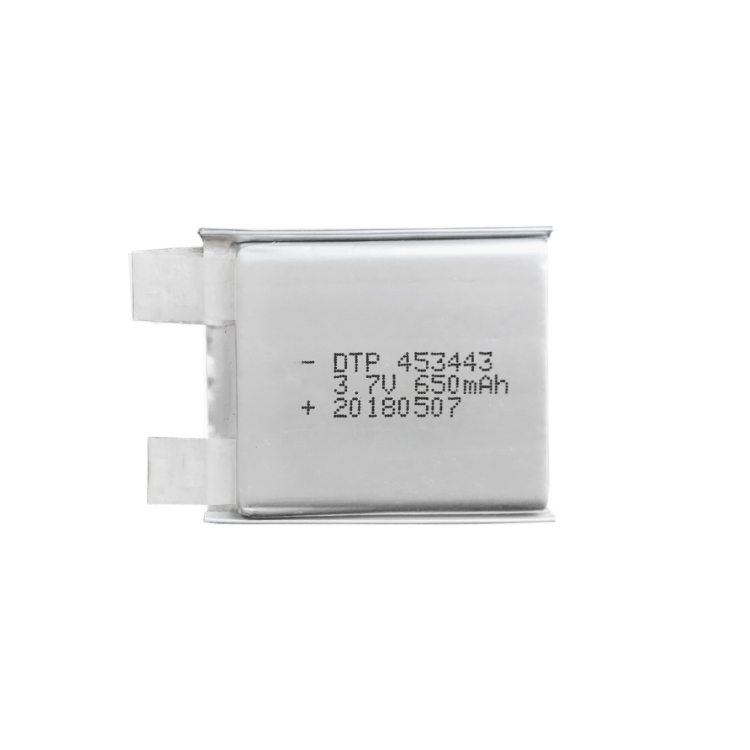 Custom 650mAh lithium polymer battery 3.7v 453443 rechargeable lipo battery for mp3/smart watch