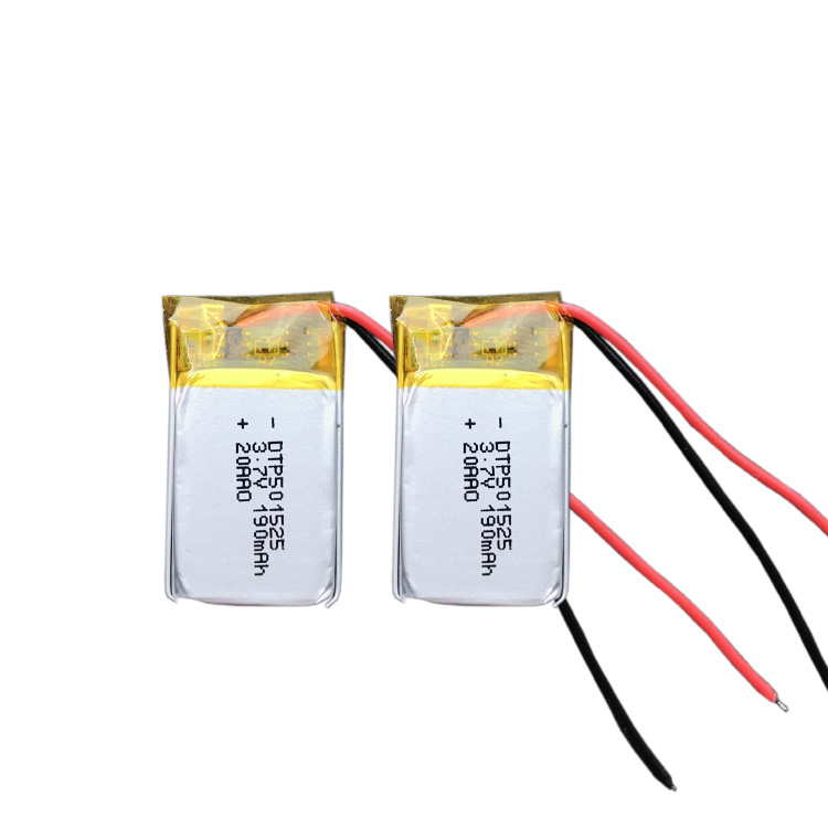 Small KC lithium polymer battery 3.7v 501525 501520 190mAh rechargeable lipo battery