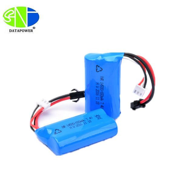 7.4v 650mah 4.81wh icr 14500 li-ion rechargeable battery pack for water gun/rc airplane