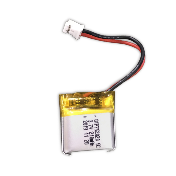 DTP 210mAh 3.7v lipo battery 752020 lithium polymer pouch cell battery batteries with PCB/connector/wires